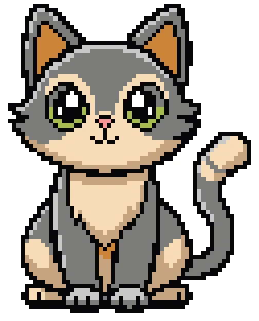 Coloriage mystère Chat - thème Animaux - PixelSecret