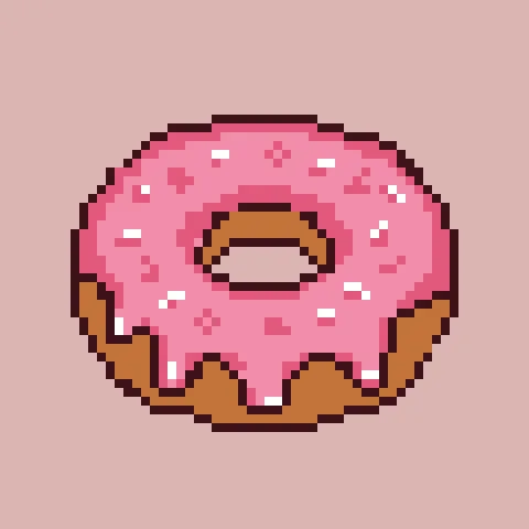 Coloriage mystère Donut - thème Nourritures & Boissons - PixelSecret
