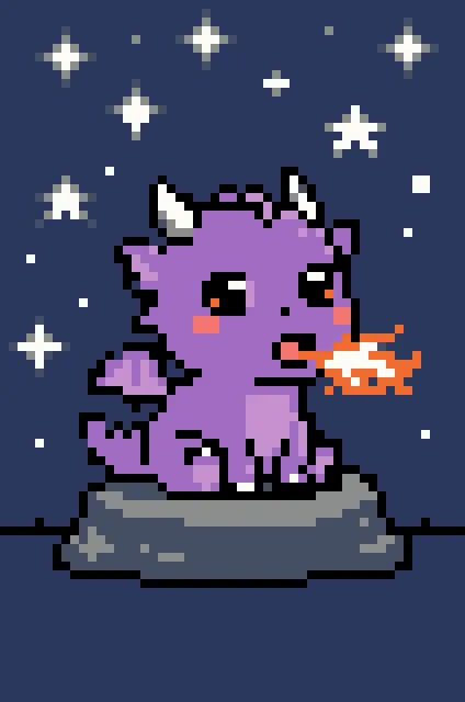 Coloriage mystère Petit Bébé Dragon - thème Fantastique - PixelSecret