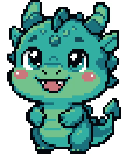 Coloriage mystère Petit Dragon - thème Fantastique - PixelSecret